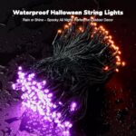 WBao Halloween Lights 300LED 108ft Super Bright String Lights, UL Certified, 8 Lighting Modes, Timer, Connectable, Memory & Waterproof for Indoor Outdoor Halloween Decorations, Orange & Purple