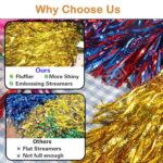 Lovecheer 24PCS Metallic Orange and Blue Pom Poms Cheerleading with Handle Cheer for Hockey Basketball Team Spirits Sporting Events Dance Party