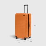 Away Large Trunk Luggage, 31 Inch Hardside Suitcase with Spinner Wheels, Lightweight & Durable, TSA Lock, Ideal for Long Trips, Sorbet Orange