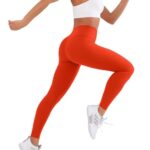 CHANAN High Waisted Leggings for Women No See Through Tummy Control Buttery Soft Yoga Pants for Workout Athletic Running Orange