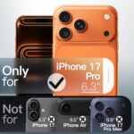 JETech Matte Case for iPhone 17 Pro 6.3-Inch, Shockproof Military Grade Drop Protection, Frosted Translucent Back Minimalist Phone Cover, Anti-Fingerprint (Orange)