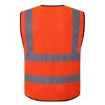 ASIPHITU Reflective Safety Vest for Men Women High Visibility Construction Work Vest with Pockets and zipper front Hi Vis Security Vest with Reflective Strips Meets ANSI/ISEA Standard (AP1-Orange-L)