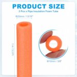 PATIKIL 2 Pcs Pipe Insulation Foam Tube, Heat Preservation Foam Pipe Tubing Covers 3/8″ (10mm) ID x 3.3FT x 13/16″ OD for Handle Heat Water Pipe Freeze Protection, Orange