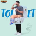 Spooktacular Creations Adults Inflatable Costumes, Sitting on a Toilet Inflatable Costume, Funny Blow Up Costumes for Halloween Costume Cosplay Themed Parties