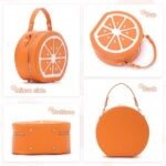 SUKUTU PU Leather Lemon Purse for Women Stylish Novelty Fruit Shaped Crossbody Shoulder Bag