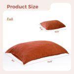 MAXYOYO Giant Bean Bag Chair with Pillow, 3 in 1 Convertible Bean Bag Chair for Adults with Washable Cover, Removable Floor Cushion Stuffed Floor Lounger for Living Room Bedroom, Orange, Full