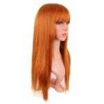 MapofBeauty 24 Inch/60 cm Long Straight Synthetic Hair Heat Resistant Party Cosplay Wig (Light Orange)