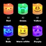 Anditoy 12 Pack Halloween Flameless Candles Battery Operated LED Colorful Tealights for Indoor Halloween Decorations Home Halloween Decor