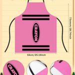 Teenyyou Crayon Apron and Funny Gnome Cone Hats for Costume Set for Adults Fancy Dress Outfit Halloween Cosplay Dress up(Pink)