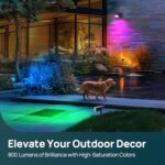 Linkind RGB Halloween Lights Outdoor Solar Spotlights IP67 Waterproof 10 Lighting Modes Color Changing Outdoor Lighting for Yard Garden Landscape Christmas Halloween Decorations (Multicolor, 4 Pack)