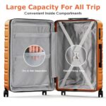 BEOW 3 Piece Luggage Sets For Women with Spinner Wheels, Durable Polycarbonate Hardside Expandable Suitcase Sets 3 Pcs, Stylish Lightweight Travel Luggage with TSA Lock, 20 24 28 Inch, Orange