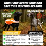 Reflective Dog Hunting Vest – Blaze Orange Safety Vest with Removable Bell, Waterproof and Lightweight (L)