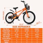 DEYGIA Kids Bike, 20 Inch Bike with Kickstand for Boys and Girls Ages 10-12 Years, Sports Kids’ Bicycles for Kids, Bicycle for Kids, Easy Assembly – Orange