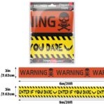 Dancepanda Halloween Decorations Indoor,Caution Tape Halloween Party Decorations Outdoor(2PCS,3in×30ft)