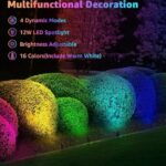 SUNVIE Halloween Outdoor Spotlight 12W RGBW Color Changing Landscape Lights with Remote Control 120V RGB Landscape Lighting Waterproof Spot Lights Outdoor for Yard Garden Patio Lawn Decorative, 4 Pack