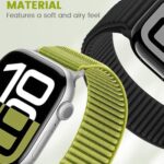 Nylon Loop Sport Band Compatible with Apple Watch Band 38mm 40mm 41mm 42mm 44mm 45mm 46mm, Soft Adjustable Replacement Strap for iWatch SE 2/ SE/ Series 10 9 8 7 6 5 4 3 2 1 for Women Men (Orange, 44/45/46/42mm(Series 3/2/1))