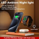 3 in 1 Charging Station for iPhone 17 – Wireless Charger for Apple Products for iPhone 17 16 15 14 13 12 11 Pro Max – Foldable Wireless Charging Station Dock Stand for iWatch Series & AirPods(Orange)