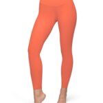YUDSUD High Waisted Leggings for Women – Tummy Control Yoga Pants for Workout Running Athletic Women’s Leggings Plus Size Orange