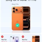 ESR for iPhone 17 Pro Case with Stash Stand, 7X Military-Grade Drop Protection with Camera Control, Shock-Absorbing Phone Rugged Cover, Compatible with MagSafe Accessories, Cyber Series, Orange