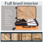 Luggage Set 3 Pieces (20/24/28) -Suitcase Set – Carry on Luggage with Wheels – Check-in Luggage – PC + ABS Durable Suitcase Rotating Silent Wheels Hardside Luggage with Spinner Wheels,5pcs (Orange)