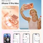 Meifigno Designed for iPhone 17 Pro Max Case 6.9″, [Glitter Card & Wrist Strap] [Compatible with MagSafe] [2X HD Screen Protectors] Surround Raised Lens Protection for 17 ProMax Case, Cosmic Orange