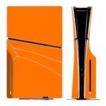 Skin Wrap for PS5 Slim Disc Console, Vinyl Decal Protective Sticker Cover for Wireless Controller (Orange)