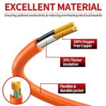 Skrizcable 16/3 50 FT Outdoor Extension Cord Waterproof, Weatherproof & Flame Retardant Orange 3 Prong Power Cord Outside for Lawn & Garden, 13 Amps 1625 Watts 125 VAC 16AWG SJTW, ETL Listed
