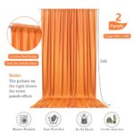 10 x 10 Feet Orange A Backdrop Curtain for Partie, Background Curtains for Photoshoot, Birthday, Wedding, Halloween, Thanksgiving, Christmas, New Year Party Decorations 5Ft x 10Ft, 2 Panels