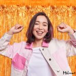 4 Pack Orange Fringe Curtain Backdrop, 3.2Ft x 6.6Ft Metallic Tinsel Foil Fringe Streamers Background for Photo Booth Birthday Wedding Baby Shower Carnival Easter Mother’s Day Party Decorations