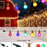 Hobbynors Vintage Multicolor G40 Globe Christmas Lights Outdoor – 50FT LED Shatterproof String Lights for Patio, Backyard, Party, Holiday Decorations, Connectable, E12 Base