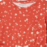 Amazon Essentials Toddler Girls’ Long-Sleeve Elastic Waist T-Shirt Dress, Orange Ditsy/Pink Floral, 2T