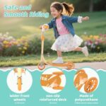 ADUBENRY Kids Kick Scooters, 3 Wheel Scooter for Kids Ages 3-10, LED Lighted Wheels with 3 Adjustable Height Handlebars for Boys & Girls Orange