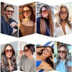 SOJOS Retro Aviator Sunglasses for Women Men,Trendy Rectangle Womens Mens Shades Sun Glasses SJ2202 Black Frame Light Orange Red Lens