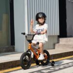 vollsch 14 Inch BMX Style Kids Bike for 2-8 Years Old Boys Girls Toddlers Bicycle with Coaster Brake Training Wheels, Orange