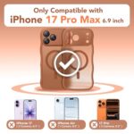 CAPRARO Magnetic for iPhone 17 Pro Max Case for Women Girls, Upgraded [Full Camera Protection] [Compatible with MagSafe] Cute Wave Translucent Matte Phone Case for iPhone 17 Pro Max, Cosmic Orange