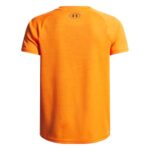 Under Armour Boys’ Tech Textured Short Sleeve T Shirt, (793) Squad Orange / / Black, Large
