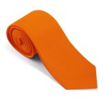 JUNMEISI Orange Tie Set in Gift Box Mens Solid Color 3.15″ (8CM) Orange Necktie and Pocket Square Set