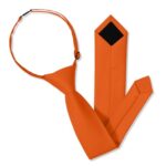 UETLRO Boys Orange Tie Pre-tied Adjustable Kids Solid Color Necktie for Age 8-12 Years with Gift Box