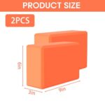 MBKHFLL Yoga Block, Soft Non-Slip Surface Premium Foam Blocks, Supportive, Lightweight, Odor Resistant, Yoga Accessories for Pilates Meditation General Fitness Stretching Toning?orange-2 Pack? ?