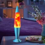 JAMBO 16″ Beautiful Lamp- Red with Yellow/Orange Wax, Relaxing Liquid Light, Night Light Nightlight, Home Decor Living Room Office Bedroom Lamp for Adults Teens Kids, Magma Motion