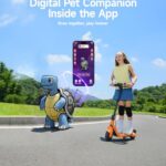 NAVEE K100 Pro Electric Scooter for 6-9 Year Old, 3-Level Adjustable Handlebar for Growing Riders, 10 mph & 6.8 Mile Range, 110 lb Load, Foldable, APP Control, Birthday Christmas Park Orange