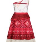 COTRIO Princess Dress Up for Girls Halloween Costumes for Kids Dress Up Clothes Toddler Girl Outfit with Accessories Necklace Size 5-6 Years