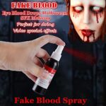 Go Ho Blood Splatter Fake Blood Washable(2.1 oz),Halloween Fake Blood Spray Eye Blood Drops Body Paint,Fake Blood for Clothes and Zombie Monster Vampire Clown Costume Cosplay Makeup,1PC