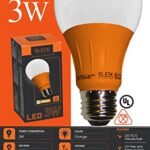 SLEEKLIGHTING LED A19 Orange Light Bulb, 120 Volt – 3-Watt Energy Saving – Medium Base – UL-Listed LED Bulb – Lasts More Than 20,000 Hours 4pack