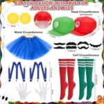 2025 Halloween Costume for Women Adults – Funny Halloween Costumes Accessories with Hats, Gloves, Suspenders, Buttons, Mustaches, Couples Halloween Costumes Cosplay Party Set for Teen Girls Boys