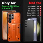 TONGATE for Samsung Galaxy S25 Ultra Case, [with Privacy Screen Protector & Slide Camera Cover] [2 Front Frames] Full-Body Heavy Duty S25 Ultra Case with Stand & Belt Clip Holster, Orange Privacy