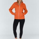 Trendy Queen Womens Zip Up Hoodies Fleece Jackets Oversized Sweatshirts Fall Fashion Outfits Sweaters Winter Clothes 2025 Orange M