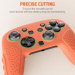 RHOTALL Silicone Cover Skin for Nintendo Switch 2 Pro Controller, Ergonomic Soft Anti-Slip Controller Grip Protector for Nintendo Switch 2 Pro, Comfortable Protector Grip Case Design – Orange