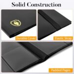 Heavy Duty Card Binder, Fabmaker 9 Pocket Trading Card Binder Holds 360 Cards, Sleek Side-Loading Card Album, Sturdy Card Collection Folder for Game Cards, Sport Cards, Orange