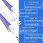 CAIKAG 4PACK Linkable 4Ft Black Light Bar, LED 40W Integrated T8 Bulb Blacklight Fixture, UVA 395NM 400NM for Fluorescent Tapestry Poster Body Paint Glow Party